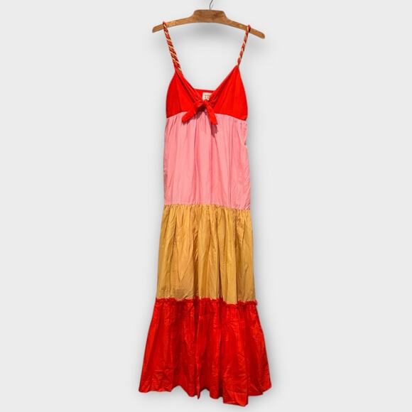 Scotch & Soda Tiered Colorblock Maxi Dress Size Small - Picture 3 of 11
